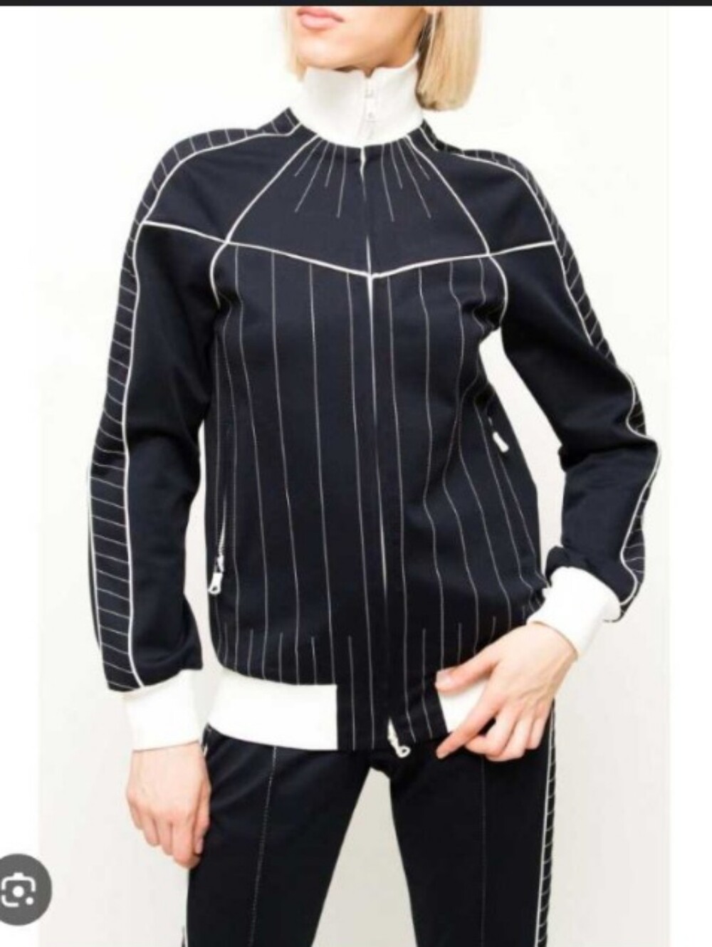 Valentino Contrast Stitch Track Jacket Retro Size 40/S/4-6